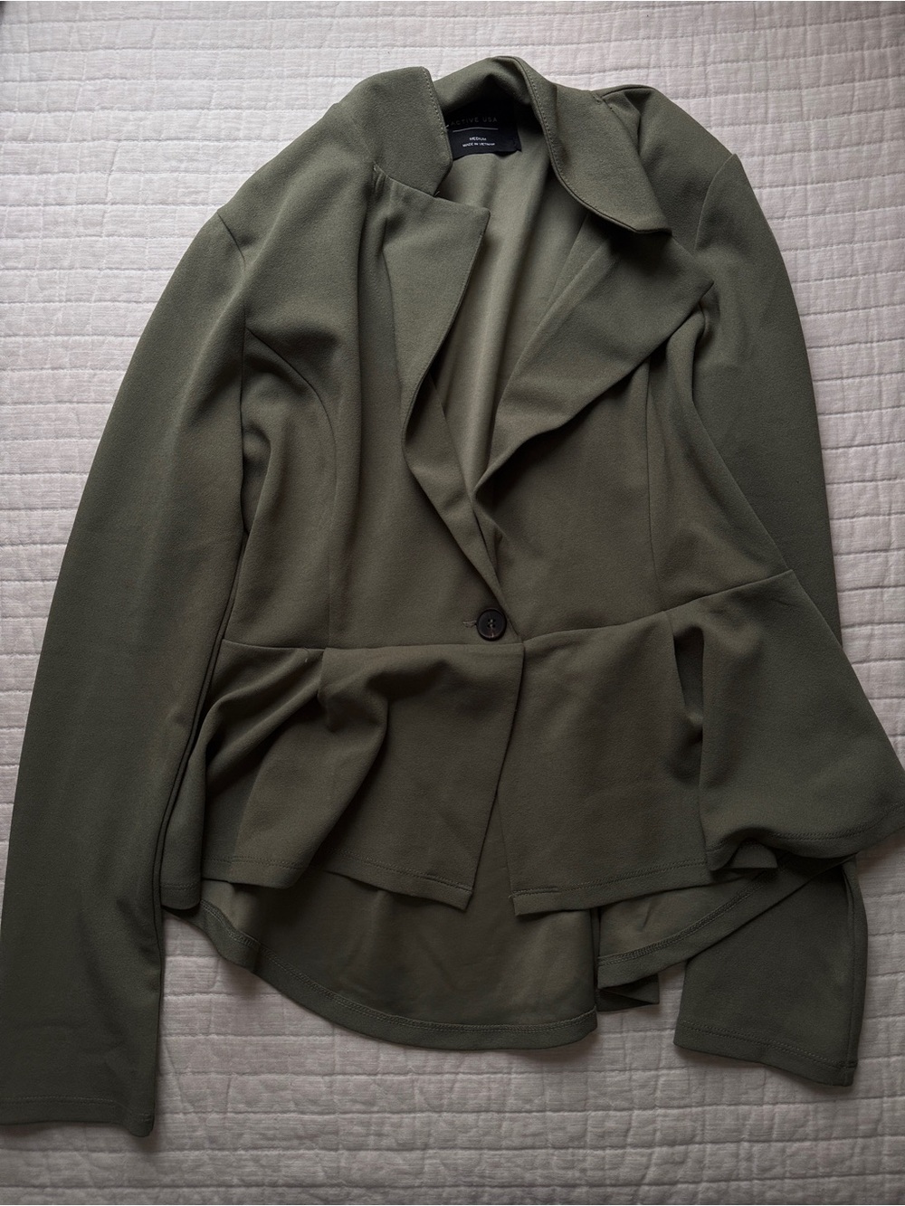 Olive Green Women's Peplum Jacket